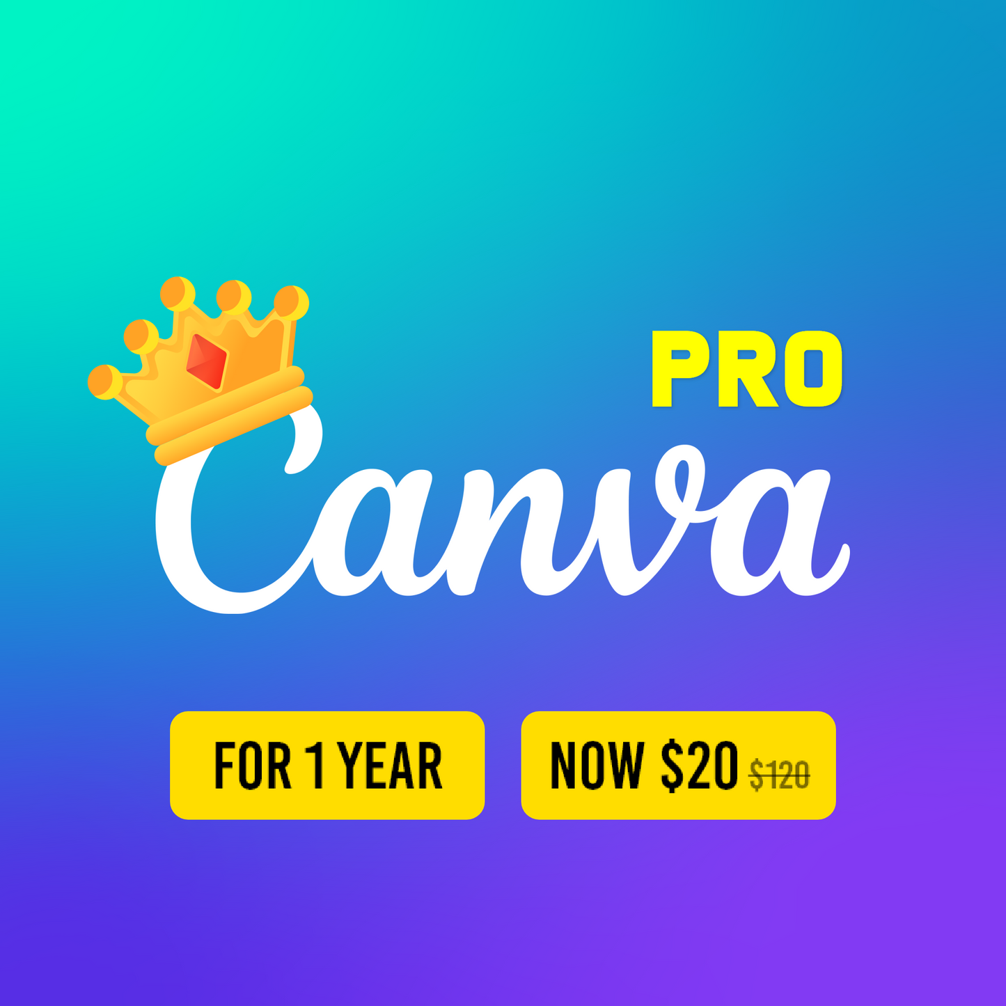 Buy Canva Pro Subscription for 1 Year (80% OFF Limited Time)